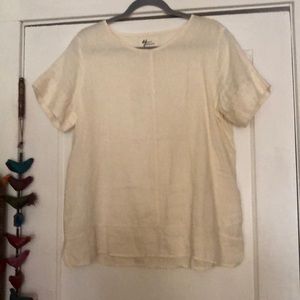 AJ andrea jovine cream linen top